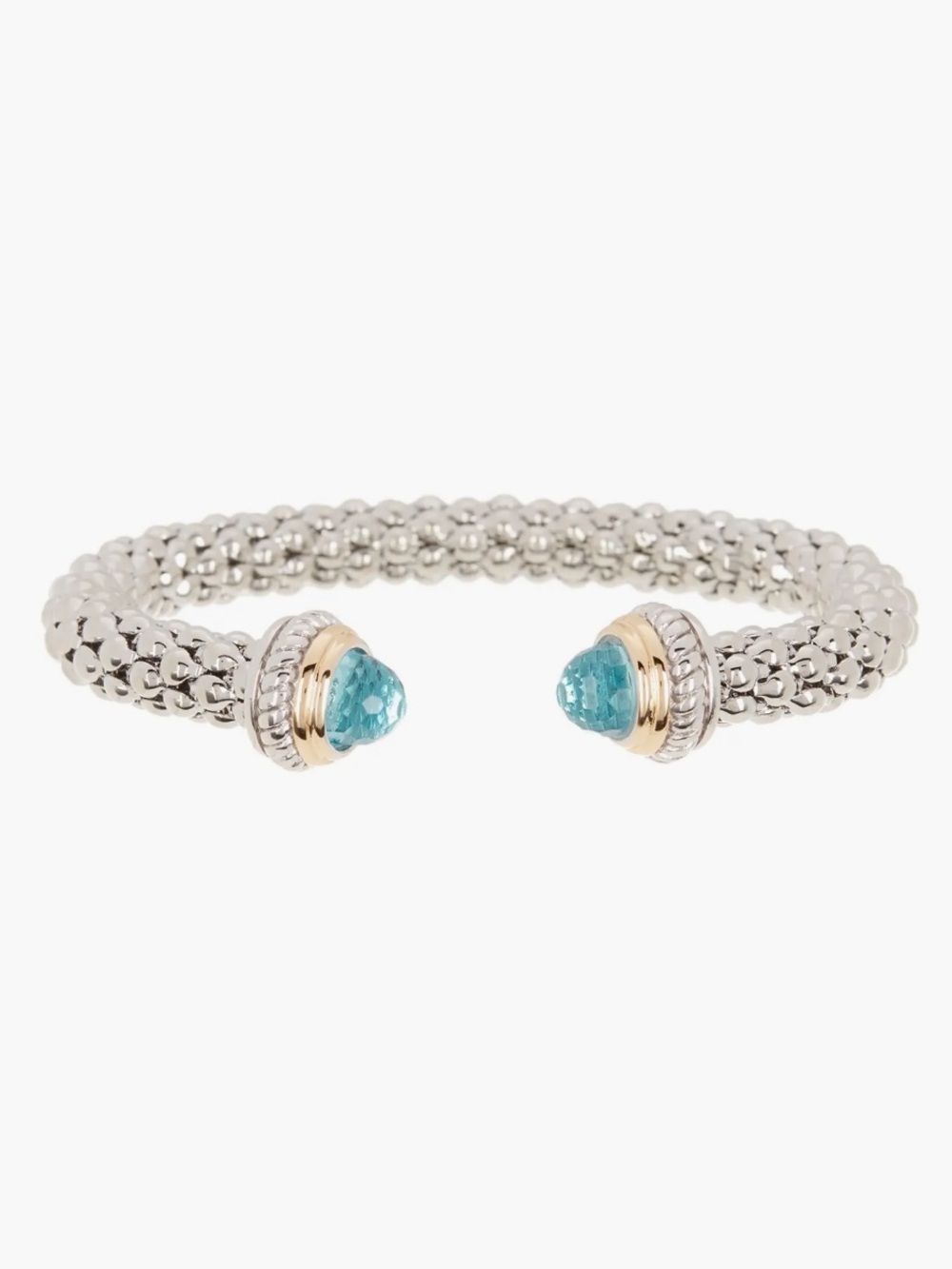 Juvelll Blue Topaz Mesh Cuff Bangle